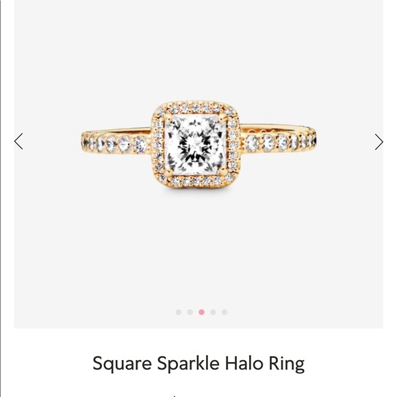 Square sparkle halo ring - Picture 5 of 6